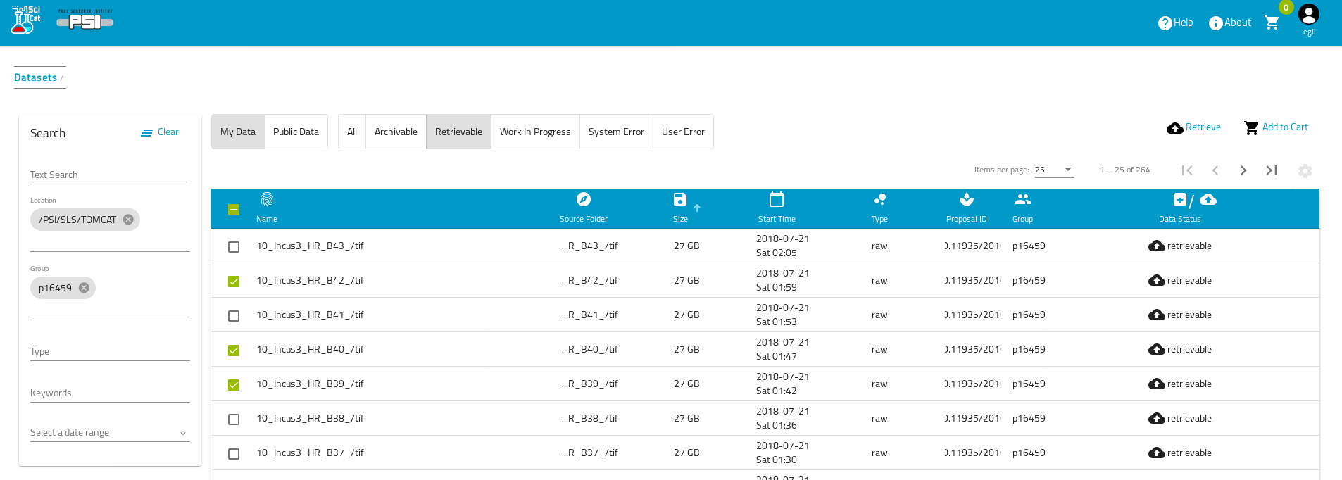 Selecting Datasets to be published